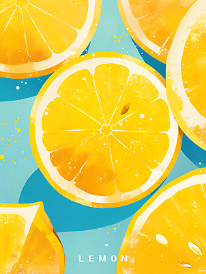 PSD 포스터 조각 백그라운드 일러스트 단면 사람없음 여름 파란색 노란색 레몬 상큼 국내일러스트 계절 컬러 과일 파일형식