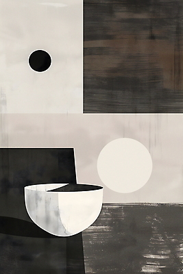 JPG 그릇 포스터 예술 일러스트 추상 사람없음 고요 회색 우아함 모던 심플 예술품 국내일러스트 AI일러스트 AI콘텐츠 식기 컬러 컨셉 무늬 파일형식