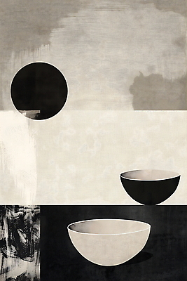 JPG 그릇 포스터 예술 일러스트 추상 사람없음 고요 회색 우아함 모던 심플 예술품 국내일러스트 AI일러스트 AI콘텐츠 식기 컬러 컨셉 무늬 파일형식