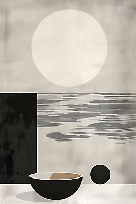 JPG 그릇 포스터 예술 일러스트 추상 사람없음 고요 회색 우아함 모던 심플 예술품 국내일러스트 AI일러스트 AI콘텐츠 식기 컬러 컨셉 무늬 파일형식