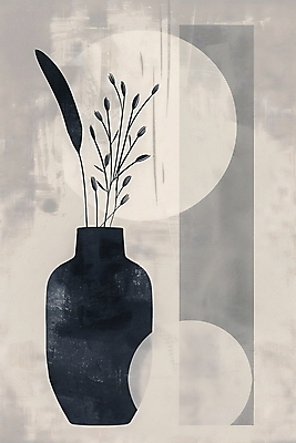 JPG 모양 식물 포스터 예술 일러스트 추상 사람없음 꽃병 고요 회색 우아함 모던 심플 예술품 국내일러스트 AI일러스트 AI콘텐츠 꽃 컬러 컨셉 무늬 파일형식