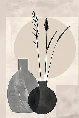 JPG 식물 포스터 예술 선 일러스트 추상 사람없음 꽃병 고요 회색 우아함 모던 심플 예술품 국내일러스트 AI일러스트 AI콘텐츠 꽃 컬러 컨셉 무늬 파일형식