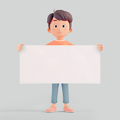 PSD 편집이미지 남자 어린이 캠페인 3D캐릭터 한명 들기 소년 3D 귀여움 팻말 보여주기 주장 소년한명만 카피스페이스 편집3D 캐릭터 1 컨셉 모션 프레임 사람 공백 디지털합성 남자한명만 소년만 파일형식