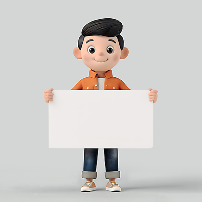 PSD 편집이미지 남자 어린이 캠페인 3D캐릭터 한명 들기 소년 3D 귀여움 팻말 보여주기 주장 소년한명만 카피스페이스 편집3D 캐릭터 1 컨셉 모션 프레임 사람 공백 디지털합성 남자한명만 소년만 파일형식
