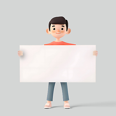 PSD 편집이미지 남자 어린이 캠페인 3D캐릭터 한명 들기 소년 3D 귀여움 팻말 보여주기 주장 소년한명만 카피스페이스 편집3D 캐릭터 1 컨셉 모션 프레임 사람 공백 디지털합성 남자한명만 소년만 파일형식