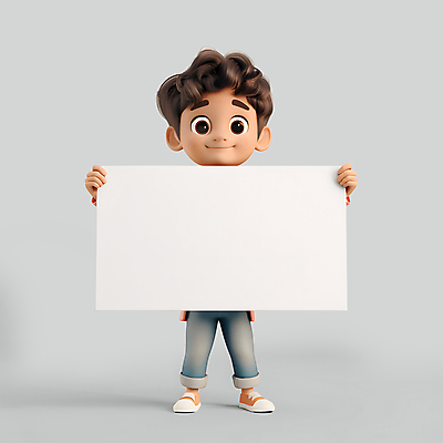PSD 편집이미지 남자 어린이 캠페인 3D캐릭터 한명 들기 소년 3D 귀여움 팻말 보여주기 주장 소년한명만 카피스페이스 편집3D 캐릭터 1 컨셉 모션 프레임 사람 공백 디지털합성 남자한명만 소년만 파일형식