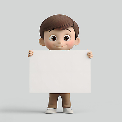 PSD 편집이미지 남자 어린이 캠페인 3D캐릭터 한명 들기 소년 3D 귀여움 팻말 보여주기 주장 소년한명만 카피스페이스 편집3D 캐릭터 1 컨셉 모션 프레임 사람 공백 디지털합성 남자한명만 소년만 파일형식