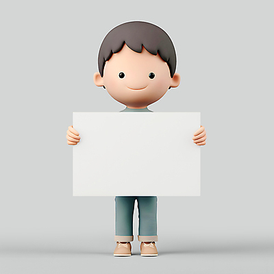 PSD 편집이미지 남자 어린이 캠페인 3D캐릭터 한명 들기 소년 3D 귀여움 팻말 보여주기 주장 소년한명만 카피스페이스 편집3D 캐릭터 1 컨셉 모션 프레임 사람 공백 디지털합성 남자한명만 소년만 파일형식