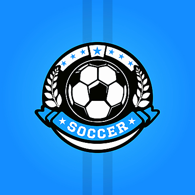 리본 스포츠 일러스트 축구공 사람없음 파란색 축구 심볼 배지 월계수 국내일러스트 AI파일 컬러 공 축구용품 구기 파일형식 벡터