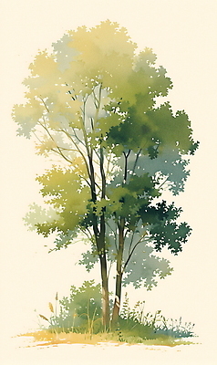 JPG 나무 일러스트 자연 풍경 사람없음 초록색 여름 분위기 국내일러스트 AI일러스트 AI콘텐츠 식물 계절 컬러 컨셉 생태계 파일형식