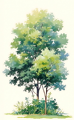 JPG 나무 일러스트 자연 풍경 사람없음 초록색 여름 분위기 국내일러스트 AI일러스트 AI콘텐츠 식물 계절 컬러 컨셉 생태계 파일형식