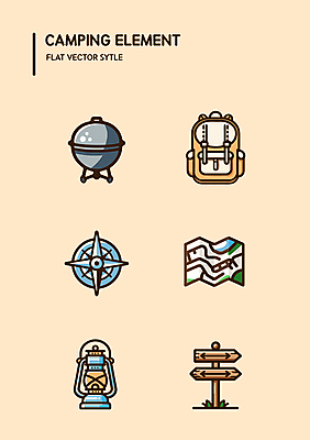 여행 지도 일러스트 배낭 사람없음 캠핑 탐험 랜턴 표지판 나침반 백팩 바베큐그릴 국내일러스트 AI파일 가방 레저 조명 알림판 그릴 바비큐 파일형식 벡터
