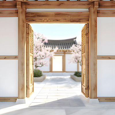 JPG 나무 편집이미지 한국전통 전통문화 고건축 한옥 프레임 풍경 사람없음 빛 분위기 나무문 편집실사 AI포토 AI콘텐츠 식물 전통 건축물 문화 컨셉 한국 목재 문 CG 파일형식