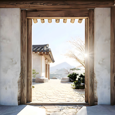 JPG 나무 편집이미지 한국전통 전통문화 고건축 한옥 프레임 풍경 사람없음 빛 분위기 나무문 편집실사 AI포토 AI콘텐츠 식물 전통 건축물 문화 컨셉 한국 목재 문 CG 파일형식