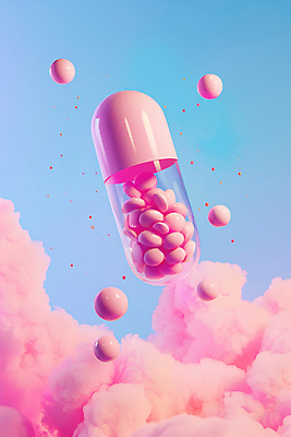 JPG 편집이미지 분홍색 사람없음 알약 건강관리 영양제 치료제 편집소스 편집실사 AI컴퓨터그래픽 AI콘텐츠 컬러 건강 관리 약 CG 파일형식