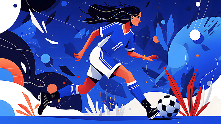 JPG 전신 여자 유니폼 일러스트 축구공 청소년 축구선수 한명 파란색 축구 역동적 활기 십대여자한명만 국내일러스트 AI일러스트 AI콘텐츠 1 옷 컬러 컨셉 공 축구용품 운동선수 사람 구기 여자한명만 십대여자만 파일형식