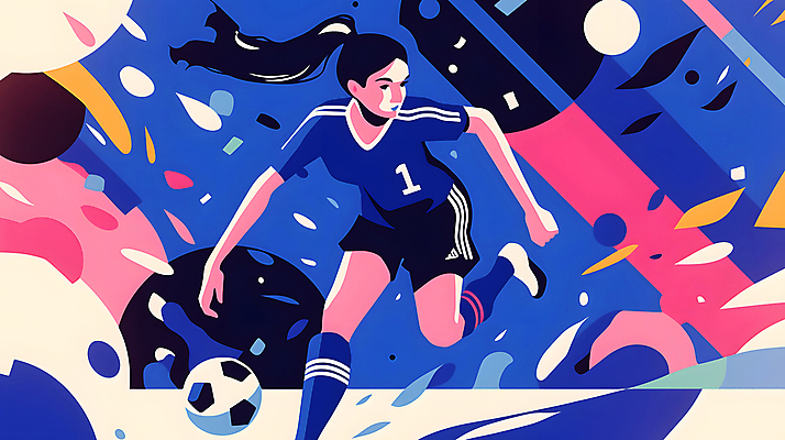 JPG 전신 여자 유니폼 일러스트 축구공 청소년 축구선수 한명 파란색 축구 역동적 활기 십대여자한명만 국내일러스트 AI일러스트 AI콘텐츠 1 옷 컬러 컨셉 공 축구용품 운동선수 사람 구기 여자한명만 십대여자만 파일형식