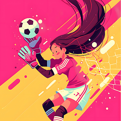 JPG 전신 여자 분홍색 유니폼 일러스트 축구공 청소년 축구선수 한명 축구 수비 역동적 골키퍼 활기 골키퍼장갑 십대여자한명만 국내일러스트 AI일러스트 AI콘텐츠 1 옷 컬러 컨셉 공 축구용품 모션 운동선수 사람 구기 글러브 여자한명만 십대여자만 파일형식