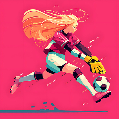 JPG 전신 여자 분홍색 유니폼 일러스트 축구공 축구선수 한명 성인 축구 수비 역동적 골키퍼 활기 골키퍼장갑 성인여자한명만 국내일러스트 AI일러스트 AI콘텐츠 1 옷 컬러 컨셉 공 축구용품 모션 운동선수 사람 구기 글러브 여자한명만 성인여자만 파일형식