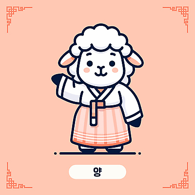 캐릭터 한국문화 전통문화 분홍색 일러스트 미소 사람없음 귀여움 십이지신 양띠 한복 십이지신캐릭터 손인사 양캐릭터 일러캐릭터 AI파일 동양문화 한국전통 전통 문화 컬러 동물캐릭터 컨셉 한국 표정 인사 양 전통의상 파일형식 벡터