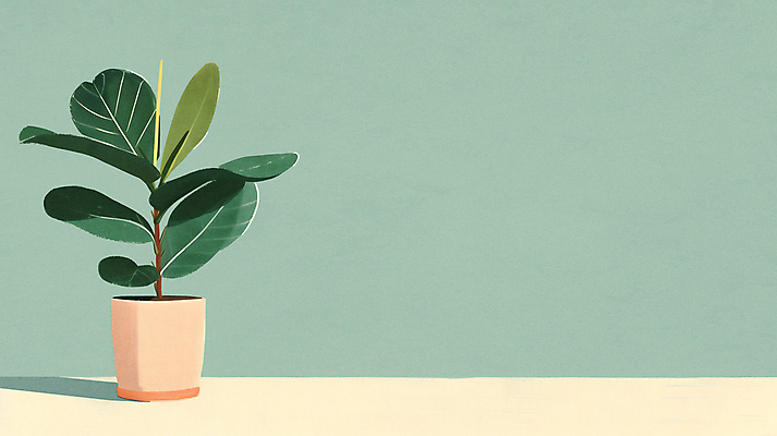 JPG 편집이미지 화분 벽 실내 그림자 사람없음 초록색 인테리어 원예 고무나무 카피스페이스 공기정화식물 미니멀 편집실사 AI포토 AI콘텐츠 나무 식물 디자인 컬러 취미 내부 공백 CG 파일형식