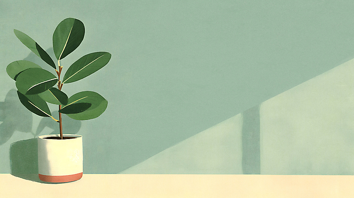 JPG 편집이미지 화분 벽 실내 그림자 사람없음 초록색 인테리어 원예 고무나무 카피스페이스 공기정화식물 미니멀 편집실사 AI포토 AI콘텐츠 나무 식물 디자인 컬러 취미 내부 공백 CG 파일형식