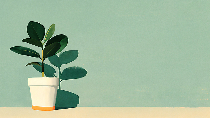 JPG 편집이미지 화분 벽 실내 그림자 사람없음 초록색 인테리어 원예 고무나무 카피스페이스 공기정화식물 미니멀 편집실사 AI포토 AI콘텐츠 나무 식물 디자인 컬러 취미 내부 공백 CG 파일형식