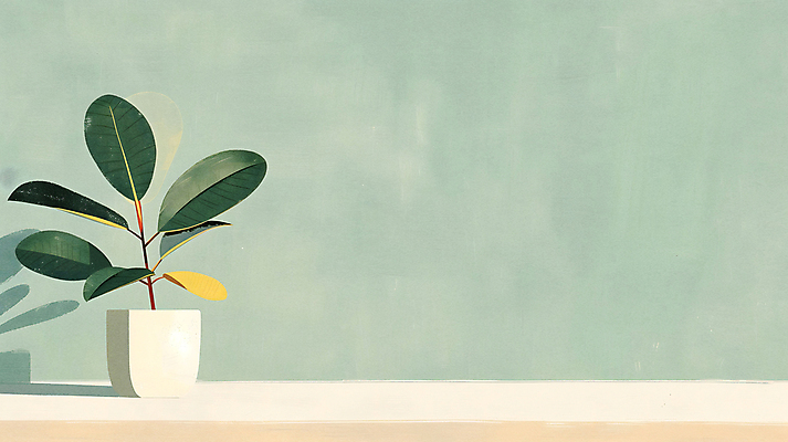 JPG 편집이미지 화분 벽 실내 그림자 사람없음 초록색 인테리어 원예 고무나무 카피스페이스 공기정화식물 미니멀 편집실사 AI포토 AI콘텐츠 나무 식물 디자인 컬러 취미 내부 공백 CG 파일형식