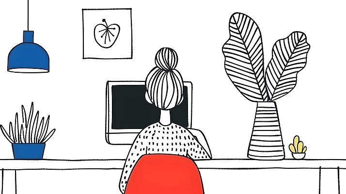 JPG 식물 여자 화분 일러스트 조명 실내 한명 상반신 성인 모니터 업무 작업 디자이너 책상 드로잉 재택근무 프리랜서 성인여자한명만 국내일러스트 AI일러스트 AI콘텐츠 직업 1 가구 비즈니스 미술 사람 내부 컴퓨터 여자한명만 성인여자만 파일형식