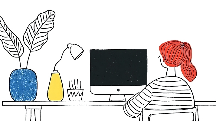 JPG 식물 여자 화분 일러스트 실내 한명 상반신 성인 모니터 스탠드 업무 작업 디자이너 책상 드로잉 재택근무 프리랜서 성인여자한명만 국내일러스트 AI일러스트 AI콘텐츠 직업 1 가구 비즈니스 조명 미술 사람 내부 컴퓨터 여자한명만 성인여자만 파일형식