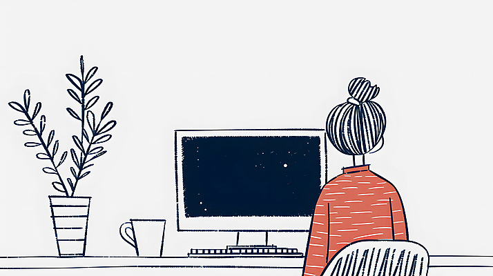 JPG 식물 여자 화분 일러스트 실내 한명 상반신 성인 모니터 머그컵 업무 작업 디자이너 책상 드로잉 재택근무 프리랜서 성인여자한명만 국내일러스트 AI일러스트 AI콘텐츠 직업 1 가구 비즈니스 미술 사람 내부 컵 컴퓨터 여자한명만 성인여자만 파일형식