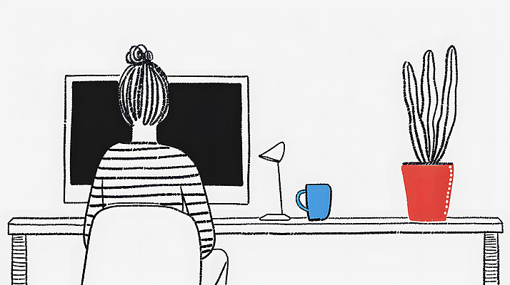 JPG 식물 여자 화분 일러스트 실내 한명 상반신 성인 모니터 머그컵 스탠드 업무 작업 디자이너 책상 드로잉 재택근무 프리랜서 성인여자한명만 국내일러스트 AI일러스트 AI콘텐츠 직업 1 가구 비즈니스 조명 미술 사람 내부 컵 컴퓨터 여자한명만 성인여자만 파일형식