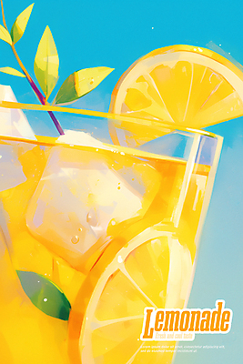 PSD 편집이미지 포스터 하늘색 잎 잔 사람없음 여름 노란색 레몬 레모네이드 상큼 이미지편집 식물 식기 계절 컬러 과일 파란색 에이드 파일형식