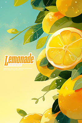 PSD 편집이미지 포스터 잎 사람없음 여름 노란색 레몬 상큼 이미지편집 식물 계절 컬러 과일 파일형식