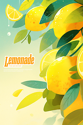 PSD 편집이미지 포스터 잎 사람없음 여름 노란색 레몬 상큼 이미지편집 식물 계절 컬러 과일 파일형식