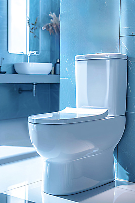 JPG 편집 편집이미지 하늘색 그림자 사람없음 인테리어 햇빛 거울 세면대 화장실 합성 변기 편집실사 AI포토 AI콘텐츠 디자인 파란색 태양 CG 파일형식