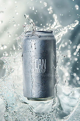 PSD 편집이미지 사람없음 물방울 캔 은색 튀는물 목업 스플래쉬 편집소스 이미지편집 컬러 액체표현 파일형식