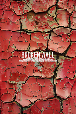 PSD 편집이미지 벽 백그라운드 사람없음 빨간색 손상 균열 질감 편집소스 이미지편집 컬러 컨셉 모션 파일형식