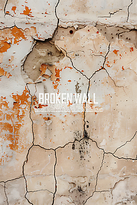 PSD 편집이미지 벽 백그라운드 사람없음 손상 균열 질감 살구색 편집소스 이미지편집 컬러 컨셉 모션 파일형식