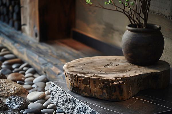 JPG 식물 편집이미지 화분 자연 사람없음 인테리어 조약돌 도자기 받침대 디지털합성 오브젝트 친환경 질감 나무토막 편집실사 AI포토 AI콘텐츠 디자인 환경 돌_바위 CG 생태계 파일형식