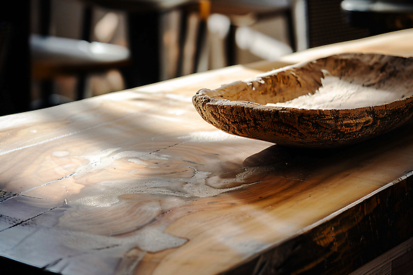 JPG 편집이미지 자연 그림자 사람없음 인테리어 햇빛 디지털합성 오브젝트 친환경 질감 나무그릇 나무탁자 편집실사 AI포토 AI콘텐츠 그릇 디자인 탁자 목재 태양 환경 CG 생태계 파일형식