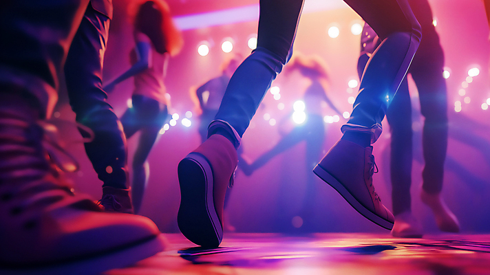 JPG 편집이미지 여자 남자 실루엣 신발 조명 여러명 성인 빛 파티 어둠 하반신 다리 춤 군중 즐거움 클럽 보케 네온 성인만 편집실사 AI인물포토 AI콘텐츠 감정 다수 문화예술 촬영기법 사람 이벤트 신체부위 CG 파일형식 AI포토