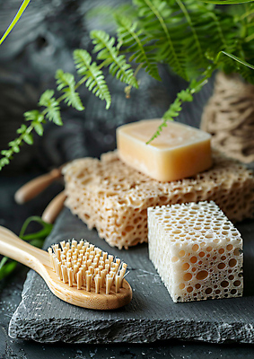 JPG 편집이미지 잎 사람없음 재활용 솔 청소도구 에코 친환경 스펀지 천연비누 친환경제품 편집실사 AI포토 AI콘텐츠 식물 환경 도구 청소 CG 비누 파일형식