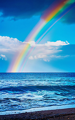 JPG 구름 편집이미지 파도 무지개 자연 하늘 풍경 해변 사람없음 디지털합성 편집실사 AI포토 AI콘텐츠 자연요소 바다 CG 생태계 파일형식