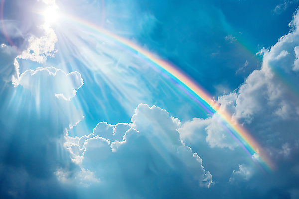 JPG 구름 편집이미지 무지개 자연 하늘 풍경 사람없음 햇빛 디지털합성 편집실사 AI포토 AI콘텐츠 자연요소 태양 CG 생태계 파일형식