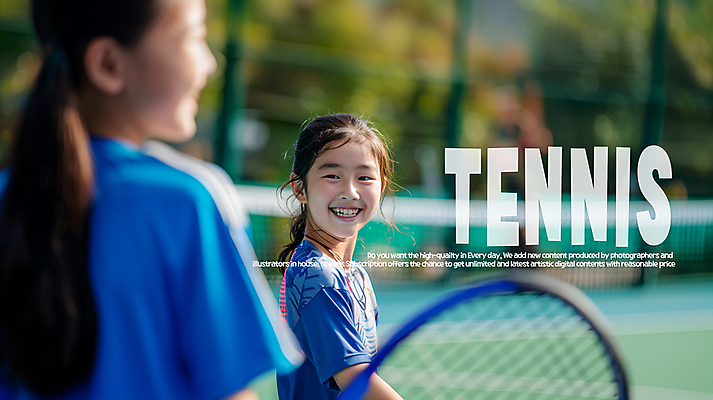 PSD 편집이미지 여자 어린이 웃음 소녀 상반신 두명 테니스라켓 테니스장 테니스복 의료성형뷰티 소녀만 이미지편집 스포츠시설 표정 사람 운동복 테니스 라켓 여자만 어린이만 파일형식