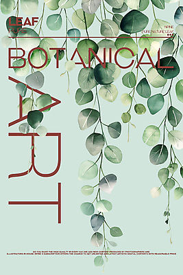 PSD 편집이미지 포스터 잎 수채화 사람없음 초록색 보테니컬아트 이미지편집 식물 컬러 파일형식