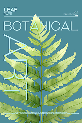 PSD 편집이미지 포스터 잎 수채화 사람없음 초록색 청록색 보테니컬아트 이미지편집 식물 컬러 파일형식