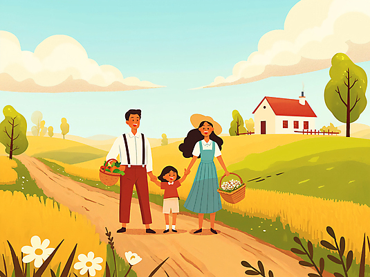 전신 PSD 나무 라이프스타일 여자 남자 꽃 행복 길 어린이 채소 일러스트 가족 주택 웃음 들기 소녀 성인 세명 여름 손잡기 화목 수확 시골 풀 언덕 감성 전원생활 주말농장 국내일러스트 식물 계절 감정 컨셉 농업 관계 모션 표정 사람 건물 생활 농장 파일형식