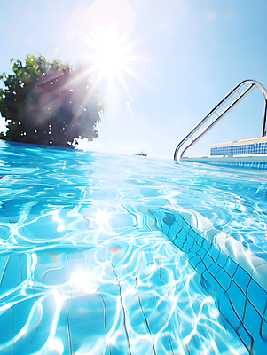 JPG 주간 편집이미지 물결 하늘 수영장 풍경 사람없음 야외 여름 파란색 빛 반짝임 태양 맑음 편집실사 AI포토 AI콘텐츠 자연요소 계절 컬러 모션 날씨 CG 파일형식